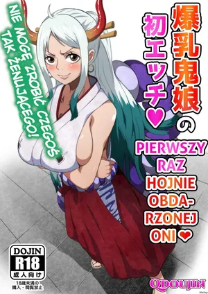 [Q Doujin] Bakunyuu Oni Musume no Hatsu Ecchi  A Big Breasted Oni Girl's First Time Having Sex (One Piece) [Polish]