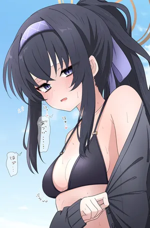 [うさぎ兎さめ] 水着ウイの夏の乳搾り