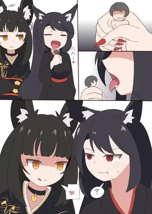 [Ao] kuro kitsune x kuro kitsune  vore