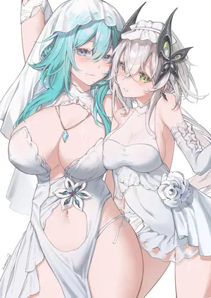 两个陀螺花嫁夫人和赛琪