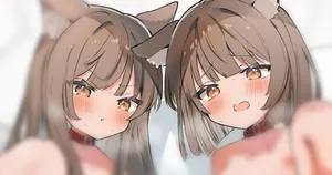 [えろはむ] ふたごにゃんこ イラスト