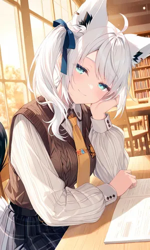[AI Generated] [Daisy] Fubuki do it in the library [Patreon]