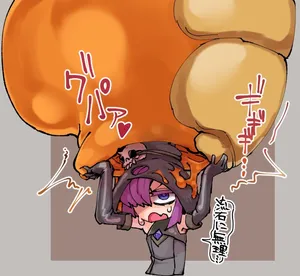 蜜壺型ハニービーのマヴィナと魔女見習いヅナちゃんの落書き（角塚）