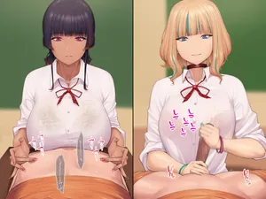 [未定] 教え子ギャル２人の告白乳首責め寸止め手コキ [Chinese] [蔡徐坤个人汉化]