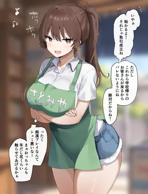 [さな] レジ打ち中のイタズラに耐えるおねえさん