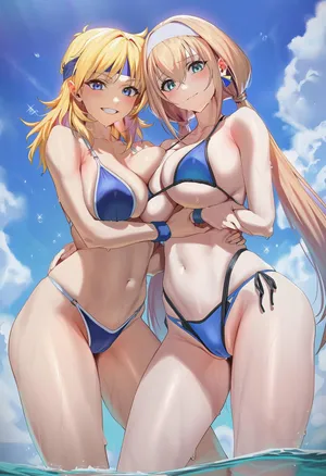 [ChocoPizza] - v4c - 3p - Lune Zoldark + Mitsuba Greyvalley (Super Robot Wars) 275 [AI Generated]