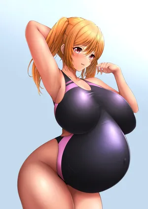 [夏記] ボテ腹限界スクール水着☀ | ボテ腹な宮下愛ちゃん