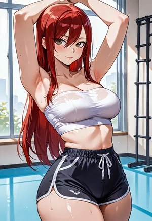 Erza gym session x BBC messingwithai ai generated