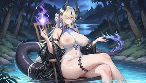 Eblana swimsuit(arknights)[ai generated]
