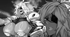 [Mr.way] 強そうで弱そうな女剣士落書き