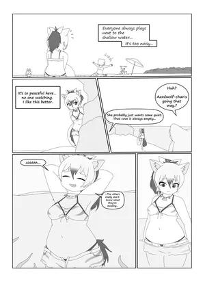 [トットデテクート TottodeteKF] Aardwolf-chan Encounters an Underwater Tentacle Cerulean in a Secluded Cove+ (Kemono Friends)(English)