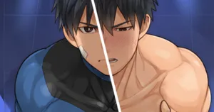 [とらきち] ヒーローで胸コキ