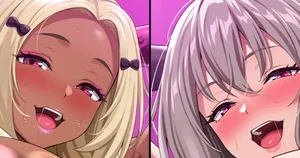 [ぽんち/Ponchi]白ギャル黒ギャルW〇ちゃんディルド